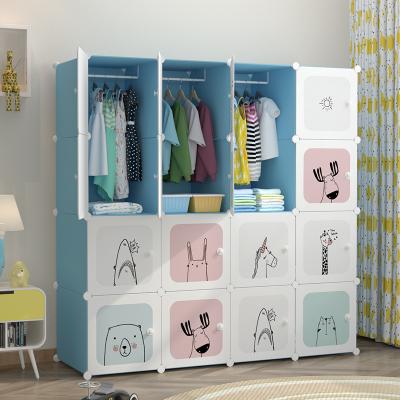 China Durable Modern Bedroom Folding Cube Wardrobes Hanging Portable Plastic Baby Closet Designs for sale