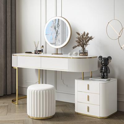 China Bedroom storage durable dressing table mirror with lights drawer dresser table furniture supplier for sale