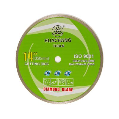 China 14 duim Ononderbroken Rim Diamond Blade For Angle Grinder 350mmx2.2/3.2x10x25.4mm Te koop