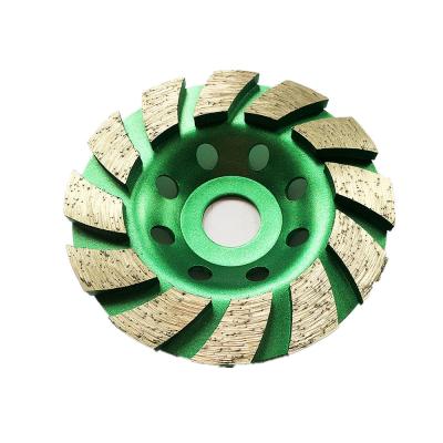 China High Quality 4inch Laser Welded 105mm Diamond Segmented Turbo Grinding Cup Wheel For Concrete , Stone, Building Material for sale