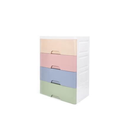 China (Others) Hot Sale Household Adjustable Kids Clothes Cabinet Plastic Storage 4 Drawers for sale