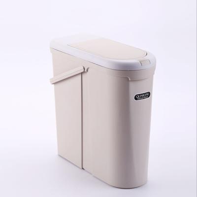 China Office Sustainable Indoor Paper Large Rectangular Plastic Household Trash Can With Handles Paper Basket for sale