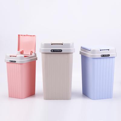 China Viable Hot Sale Daily Office Large Rectangular Hand Press Trash Can Garbage Bin for sale