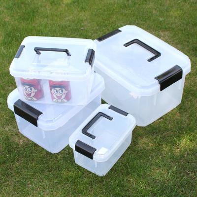 China Hot Selling Minimalist Clear Plastic Portable Portable Promotional Kids Toys Office School Storage Box With Lids for sale