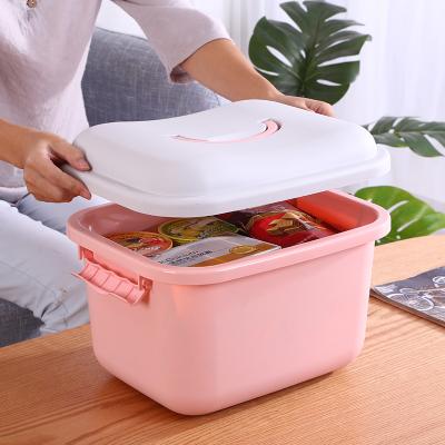 China Sustainable Universal Custom Lockable Plastic Tissue Storage Box With Handle for sale