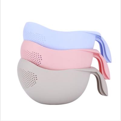 China Viable Wholesale Plastic Kitchen PP Rice Strainer Fruit And Vegetable Washing Bowl Basket Drainer for sale