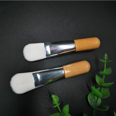 China Skin-friendly Wooden Clay Mask Brush Handle Skin Care Brush Mini Mask Brush Single Nylon Wool Smudge Brush for sale