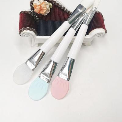 China Angular blush factory price high quality multi-function nylon brush silicone mask brush customized private label beauty brush double head brush for sale