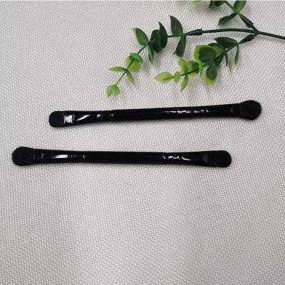 China Angular Blush Base Wooden Brush Double Handle DIY Eyeshadow Brush Black High Quality Wholesale Makeup Tools With Scoop Makeup Beauty AC for sale