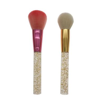 China Fashion Design Powder Olive Makeup Brush Smudge Brush Shimmer Brush Plastic Handle Loose Transparent Soft Nylon Wool Brush for sale