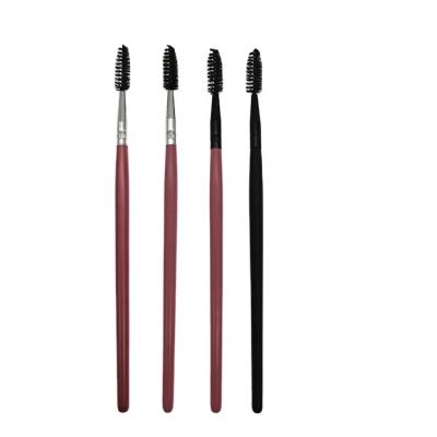 China Wholesale Running Face Eyelash Eyebrow Brush Colorful Long Handle Hard Black Nylon Hair Friendly To Peel Brush for sale