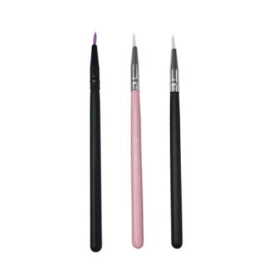 China Angular Blush Wholesale High Quality Black Cosmetic Makeup Tool Silica Gel Eyeliner Brush Private Label Eye Makeup Tool for sale