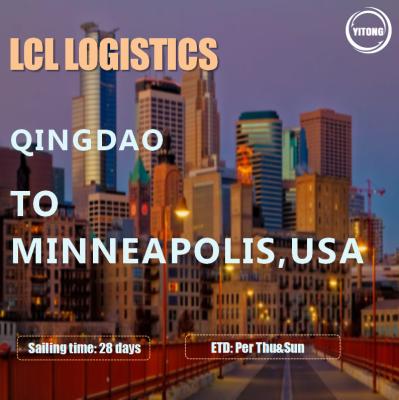 Cina Qingdao To Minneapolis Global LCL Freight Shipping Forwarder 28 Days in vendita