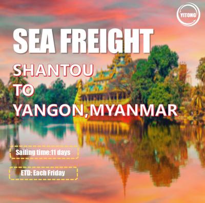 중국 Direct Sailing FOB EXW International Sea Freight From Shantou To Yangon Myanmar 판매용