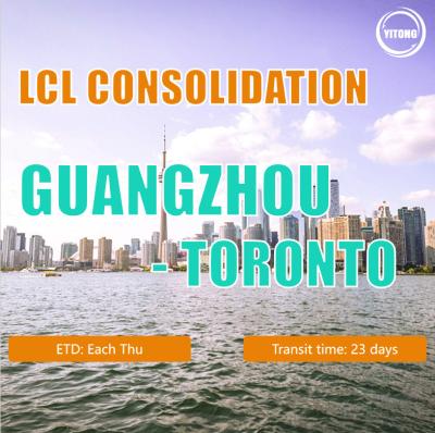 China Cheap LCL Consolidation Logistics From Guangzhou To Toronto for sale