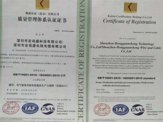 ISO9001 - Shengzheng Hongguansheng Science And Technology Co., Ltd.