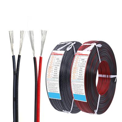 China UL2468 24awg Flat Line Heating Wires Factory Price Red Black PVC Tinned Copper For Speaker Cables à venda