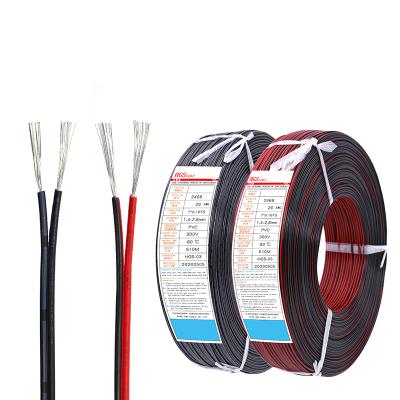 China Black Double Heating Cable 2468 28awg 7*0.127ts Twin Wires 300V Voltage à venda