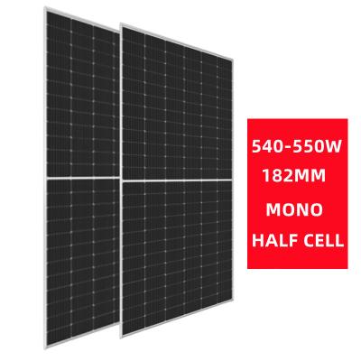 China Good Quality Mono Solar Charger Cells PV Modules 540w 545W 550 Watt 555W Half Solar Power Panel 182mmx182mm for sale