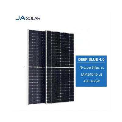 China JA N Type High Efficiency 182mmx182mm Dual Bifacial Glass Module 430W 435W 440W 45W 455W Mono Solar Panels JA N for sale