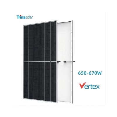 China Trina Solar Vertex Solar Panel 650W 655W 660W 665W 670WTrina Monocrystalline Solar Panels Price 210mmx210mm for sale