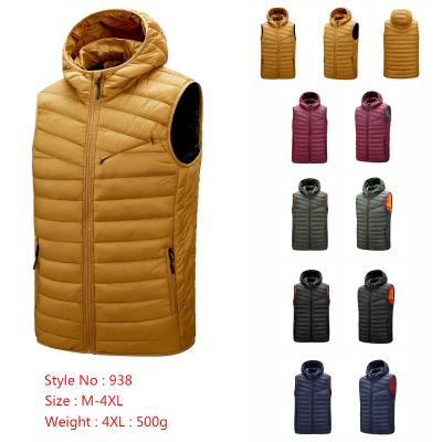 China Low MOQ Custom Brand Logo OEM ODM 100% Nylon 100% Polyester Shell Filling Anti-Wrinkle And Coating Hooded Sleeveless Vest Stripper Vest for sale