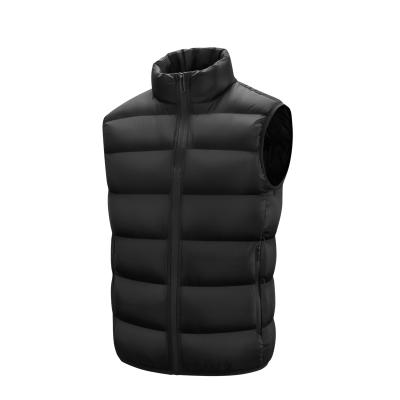 China Anti-wrinkle brand logo custom 100% polyester shell and 100% polyester liner padding breathable windproof pffer men vest for sale