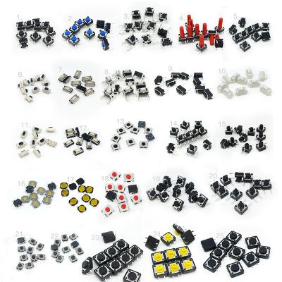 China 125pcs 25Types/lot Assorted Micro Push Button Tact Switch Reset Mini Leaf Switch SMD DIP 2*4 3*6 4*4 6*6 DIY Kit Switches for sale