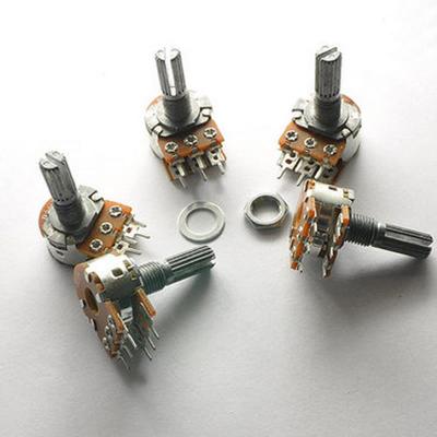 China F244-02 Stereo Pot B100K 100K Dual Shaft 15mm 15 Shaft =15 Ohm R Amplifier Multi-Turn Trimming Potentiometer 6 Pin Shaft WH148 for sale