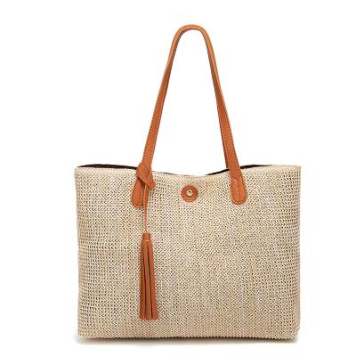 China Fashion straw beach bags wholesale low price water hyacinth handbag straw tote bag rattan bag for sale