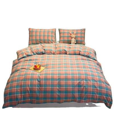 China Nondisposable Single Pure Cotton Yarn-Dyed Cotton Washed Four-Piece Set Bedding Set for sale