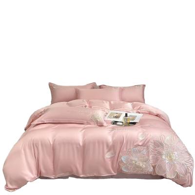 China Snow Lotus Tencel Embroidery Four-Piece Set Super Soft New Nondisposable Bedding Set for sale