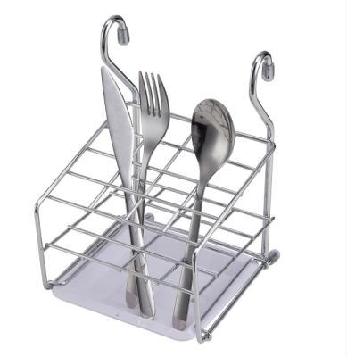 China Flexible Metal Viable Kitchen Wire Hanging Spice Rack Wall Hanger Knife and Spoon Rack for sale