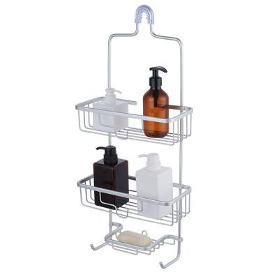 China Durable Aluminum Rustproof Hanging Organizer Storage Caddy Bathroom Rack 3 Tier Shower Caddy Rack for sale