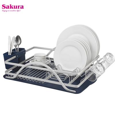 China Viable Stylish Dish Drainer Rack For Kitchen Organization Multifunctional Aluminum Rack For Storage for sale