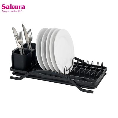 China Sleek Aluminum Dish Drainer Rack Viable For Kitchen Organization Aluminum Rack For Storage for sale