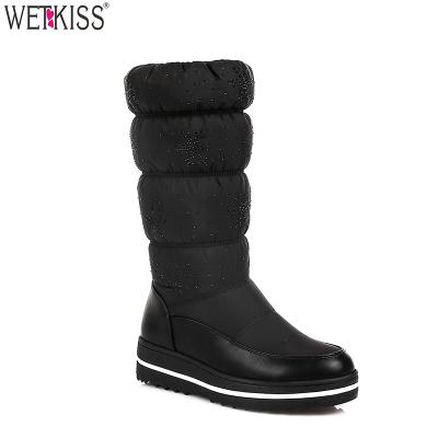 China Fashion\Comfortable\Durable Plus Size Women Shoes Rubber Winter Sole Warm Snow Down Boots Around Ladies Platform Boots OEM Shoes for sale