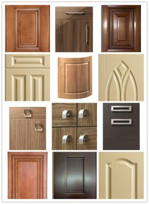 China Fancy CLASSIC 18mm MDF Board Vinyl Wrapped PVC Kitchen Cabinet Door Shutters for sale