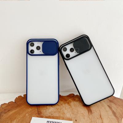 China Shockproof IPhone Cell Phone Shell Slide Camera Lens Protector For Pro XR XS TPU Matte Back Cover Max Max Mobile Phone Cases Cover iPhone 12 11 for sale