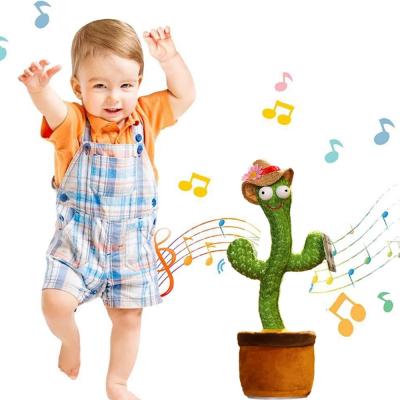 China Kids Gift 2021 Christmas Gifts Unzip Toy Singing Saxophone Cactus Dancing Toys Recording Plush Toy Electric Dancing Cactus for sale