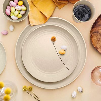 China Sustainable Wheat Straw Tableware Wheat Straw Dinnerware Sets Wheat Straw Dinnerware Sets Unbreakable Plates Wheat Sets for sale