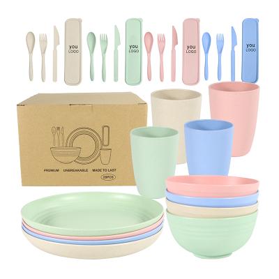 China Eco-Friendly Sustainable Wheat Straw Soup Bowls Wheat Straw Dinnerware Sets Biodegradable Wheat Straw Dinner Set for sale