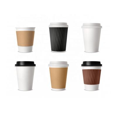 China New Reusable Biodegradable Coffee Paper And PLA Film Coffee Cup 16oz Disposable Paper Cup With Lid for sale