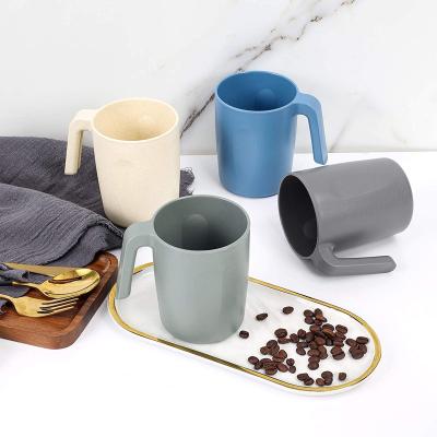 China 2021 Hot Selling Sustainable Straw Mug Coffee Cup Biodegradable Unbreakable Coffee Mugs Light Weight Wheat Eco-friendly for sale