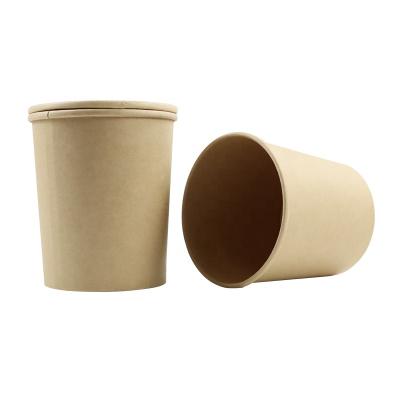 China Biodegradable Kraft Salad Bowl Soup Bowl Disposable Paper Bowl With Lid for sale