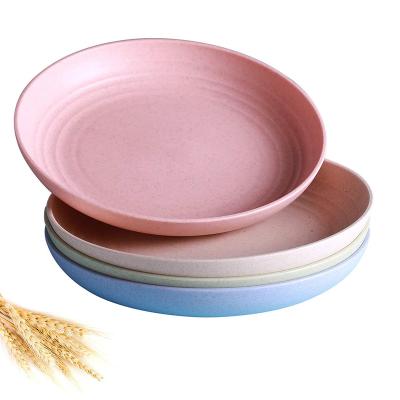 China Sustainable Biodegradable Compostable Wheat Straw Dinner Plates from Straw Plates Dessert Dish Plates from Wheat for sale