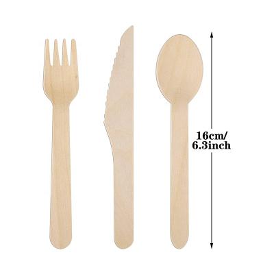 China 100% Biodegradable Wooden Disposable Restaurant Cutlery Eco Friendly Fork Cutlery for sale