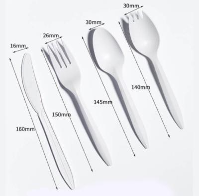 China Disposable 100% Degradable Knife, Fork and Spoon Disposable Pla Cornstarch for sale