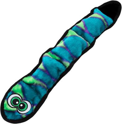 China Snake Shape Invincibles Dog Stuffingless Squeaky Plush Dog Interactive Durable Printing Toy for sale