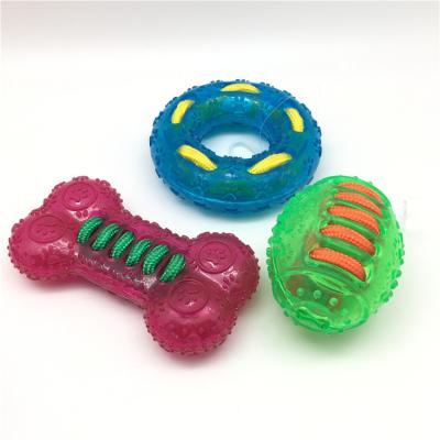 China Sustainable Pet Products Dog Toys Durable Resistance To Bite Plastic TPR Bone Ball Dog Chew Toys for sale